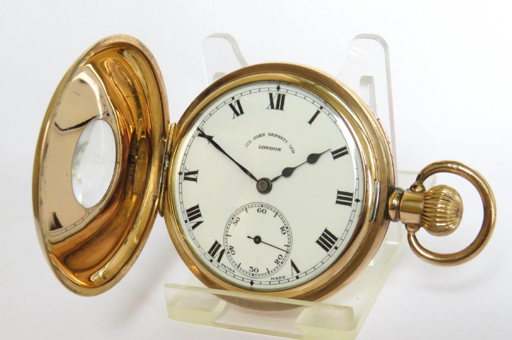 Antique half hunter pocket watch, Sir John Bennett View II