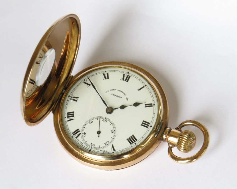 Antique half hunter pocket watch, Sir John Bennett View III