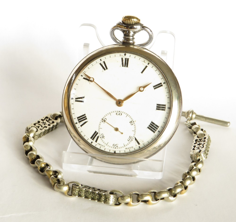 1930s Revue pocket watch and chain