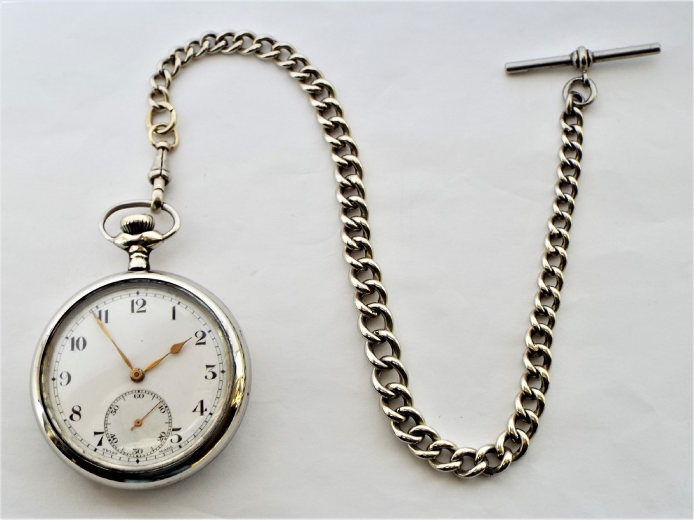 A vintage 1930s Vertex pocket watch & chain.   View III