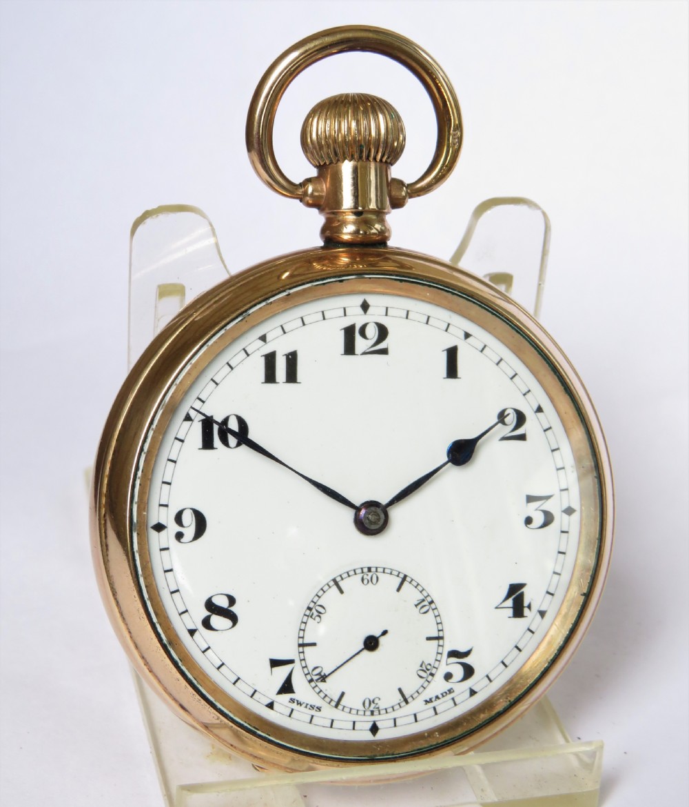 Antique 1920s Record stem winding pocket watch View II