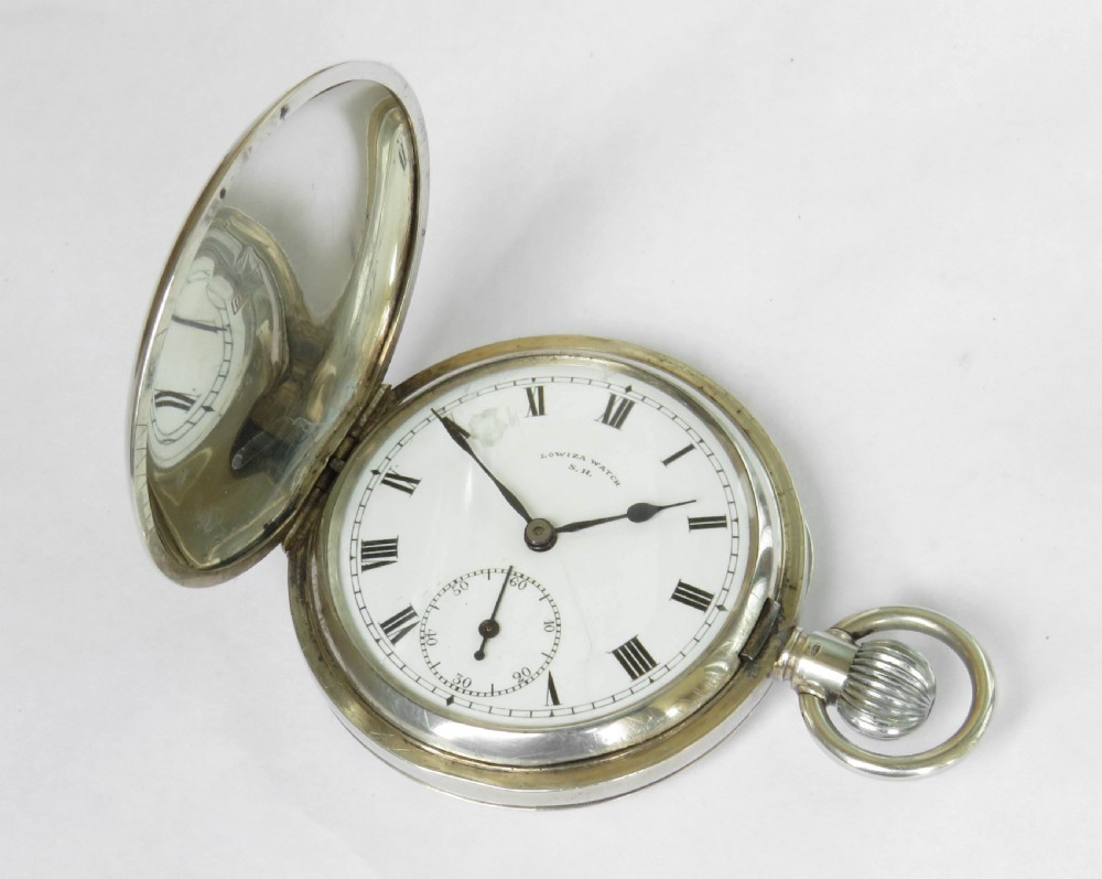 1910s Lowiza silver full hunter pocket watch View II