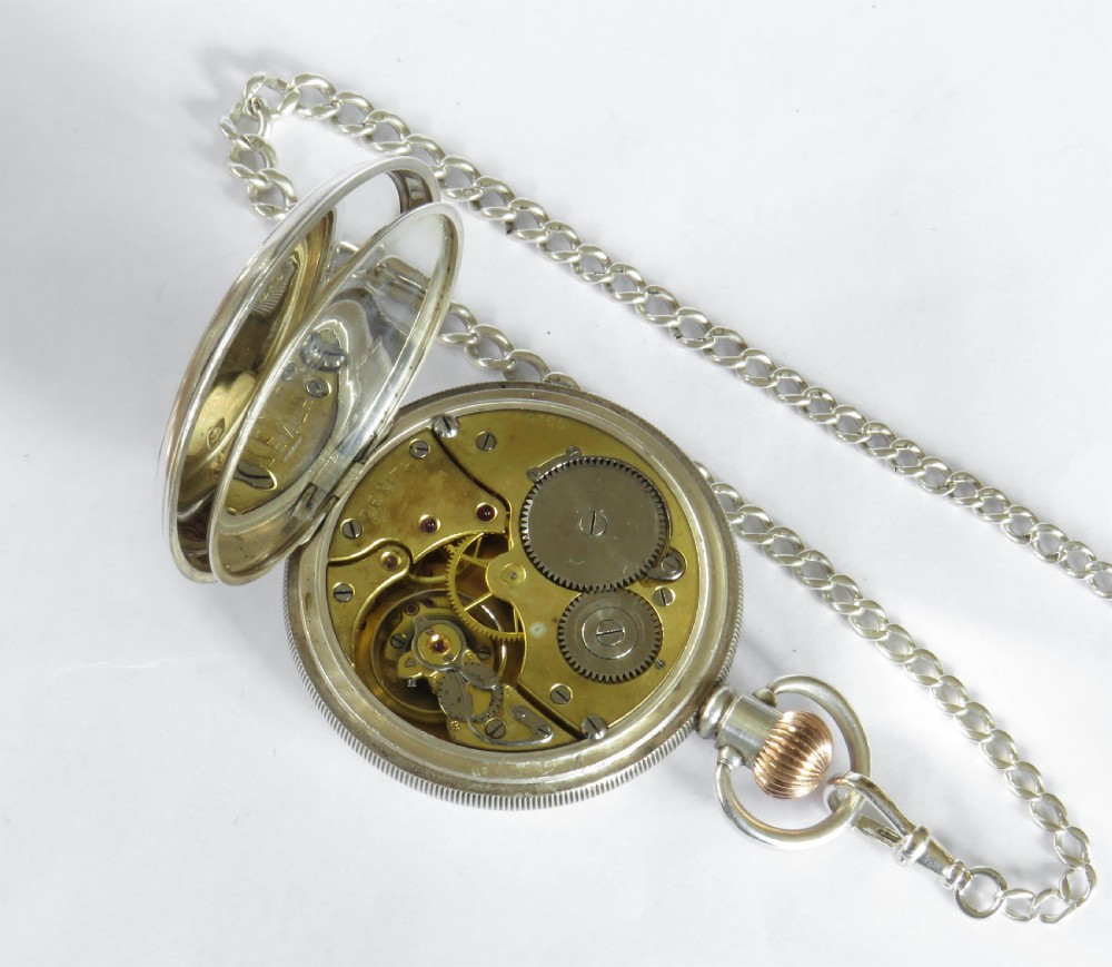 1919 Zenith pocket watch and chain View III
