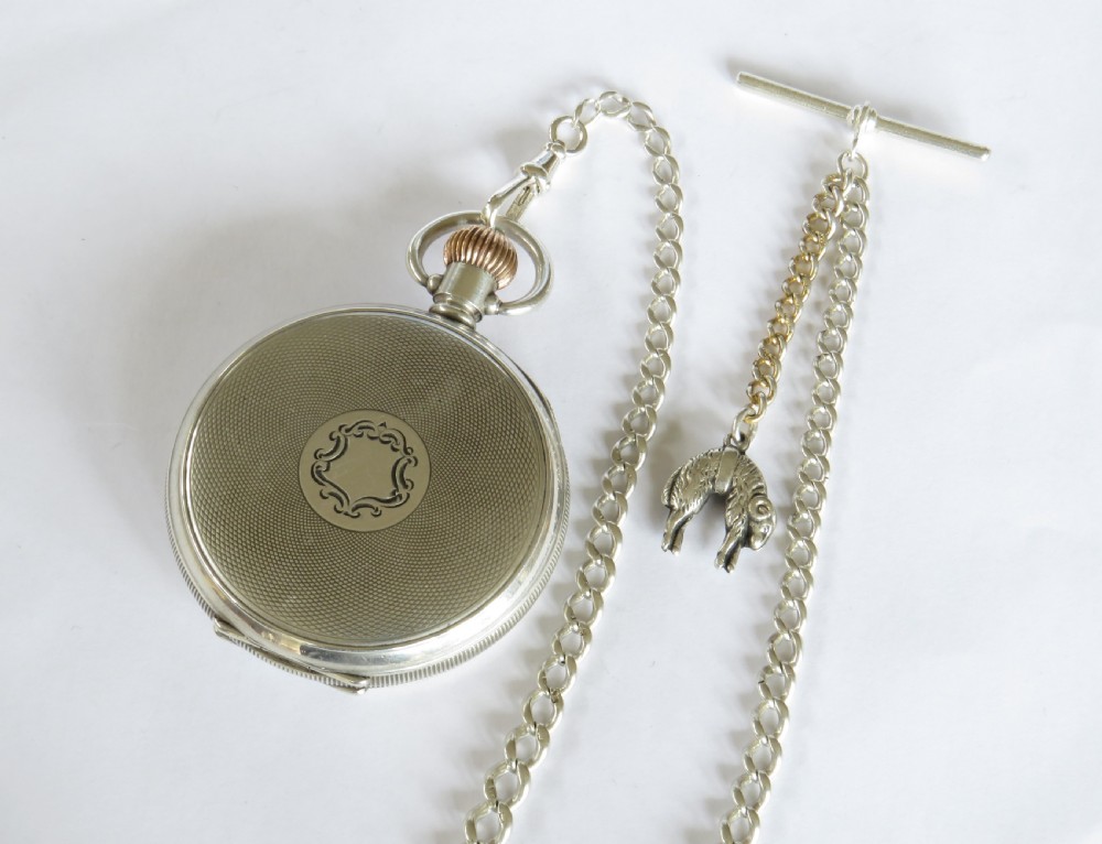1919 Zenith pocket watch and chain View V