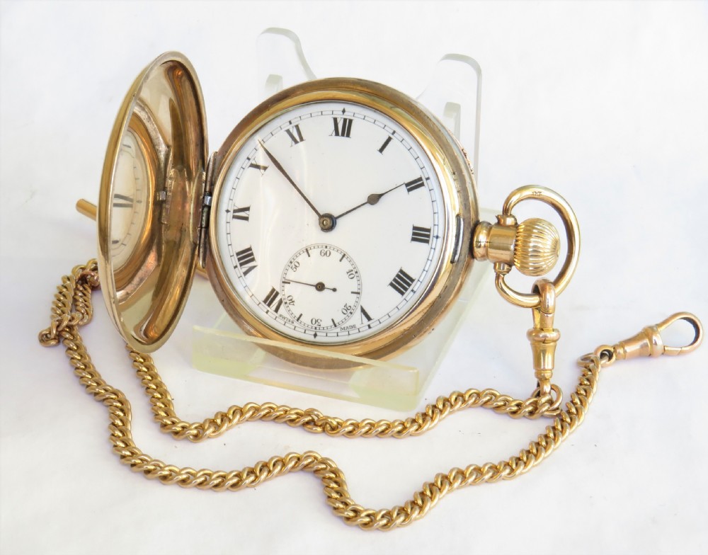 Antique Criterion full hunter pocket watch and chain