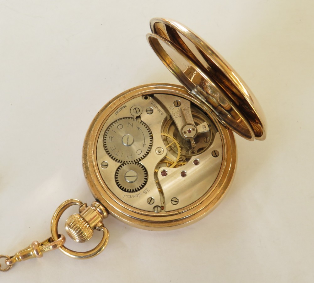 Antique Criterion full hunter pocket watch and chain View III