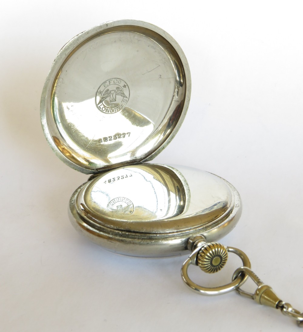 Antique 1928 Longines pocket watch and chain View IV