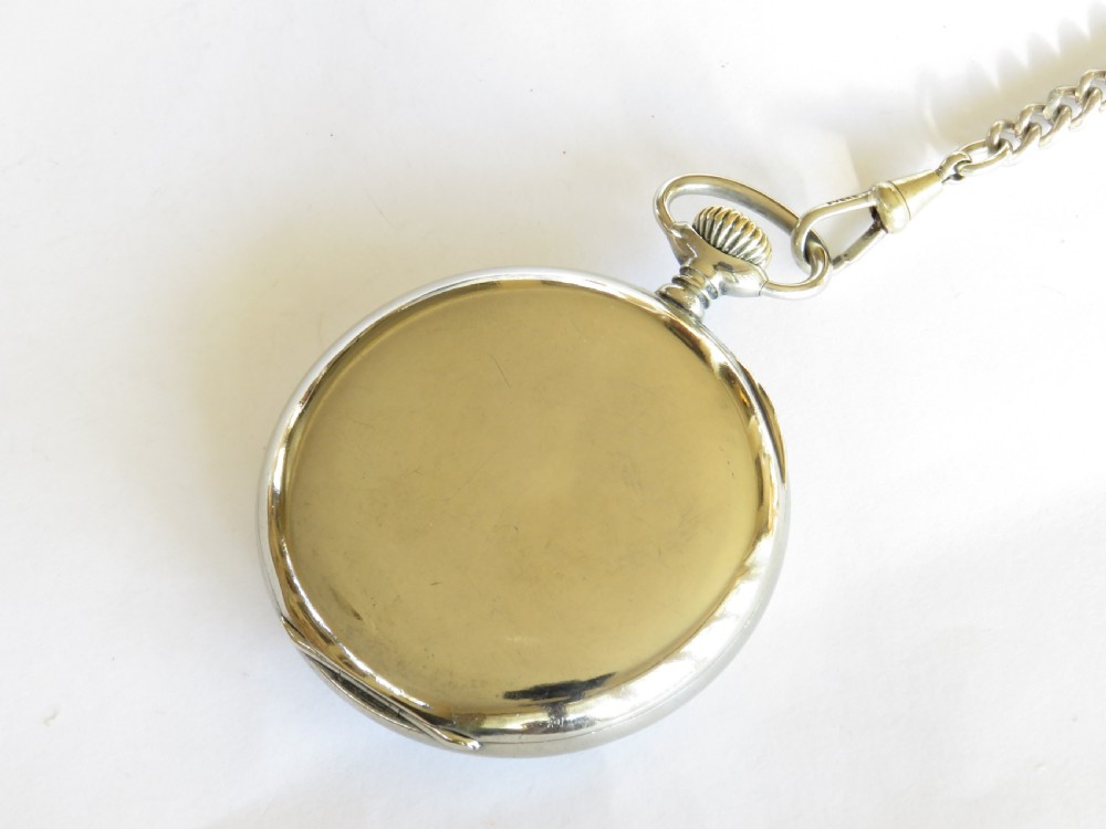 Antique 1928 Longines pocket watch and chain View V