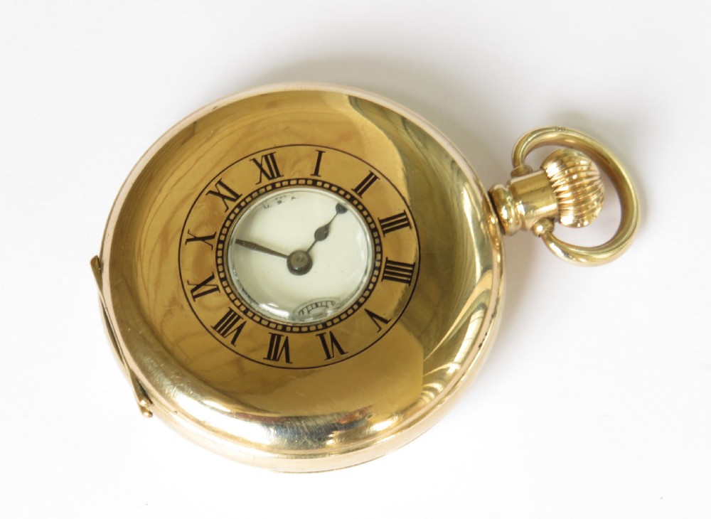Antique Waltham Traveler half hunter pocket watch