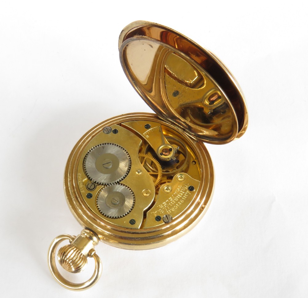 Antique Waltham Traveler half hunter pocket watch View IV