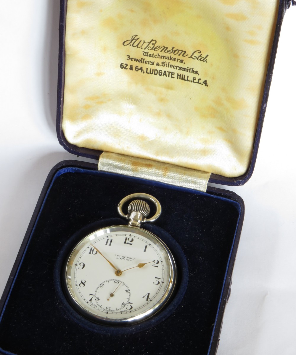 Antique silver pocket watch from J W Benson View II