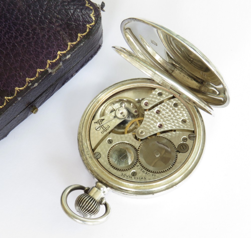 Antique silver pocket watch from J W Benson View IV
