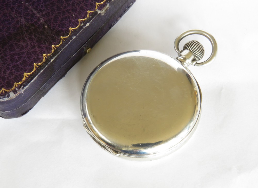 Antique silver pocket watch from J W Benson View V