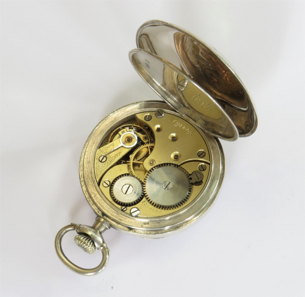 Antique silver Omega pocket watch View IV