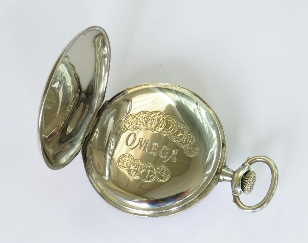 Antique silver Omega pocket watch View V