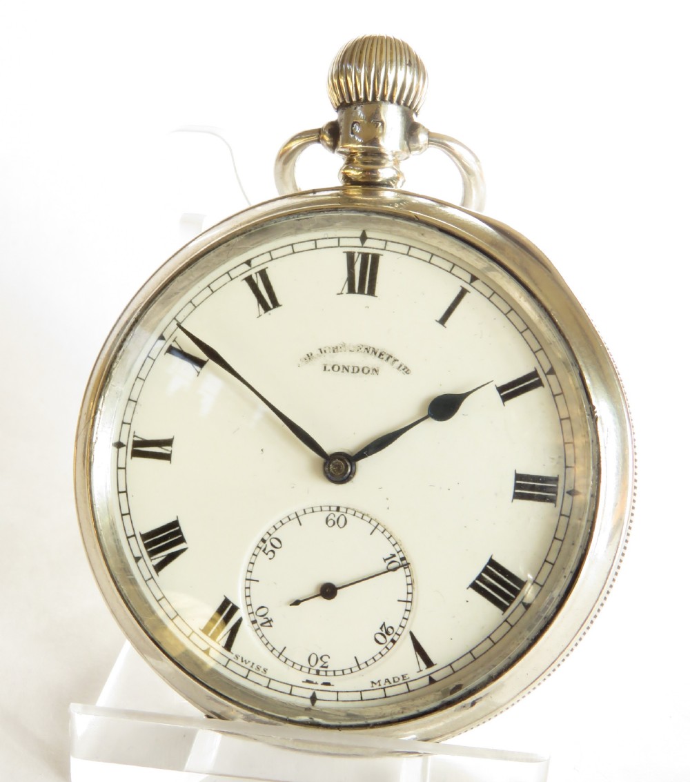 Antique silver Minerva pocket watch, 1924