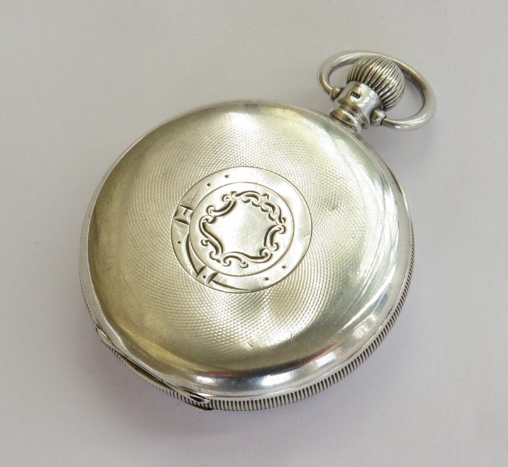 Antique silver Minerva pocket watch, 1924 View V
