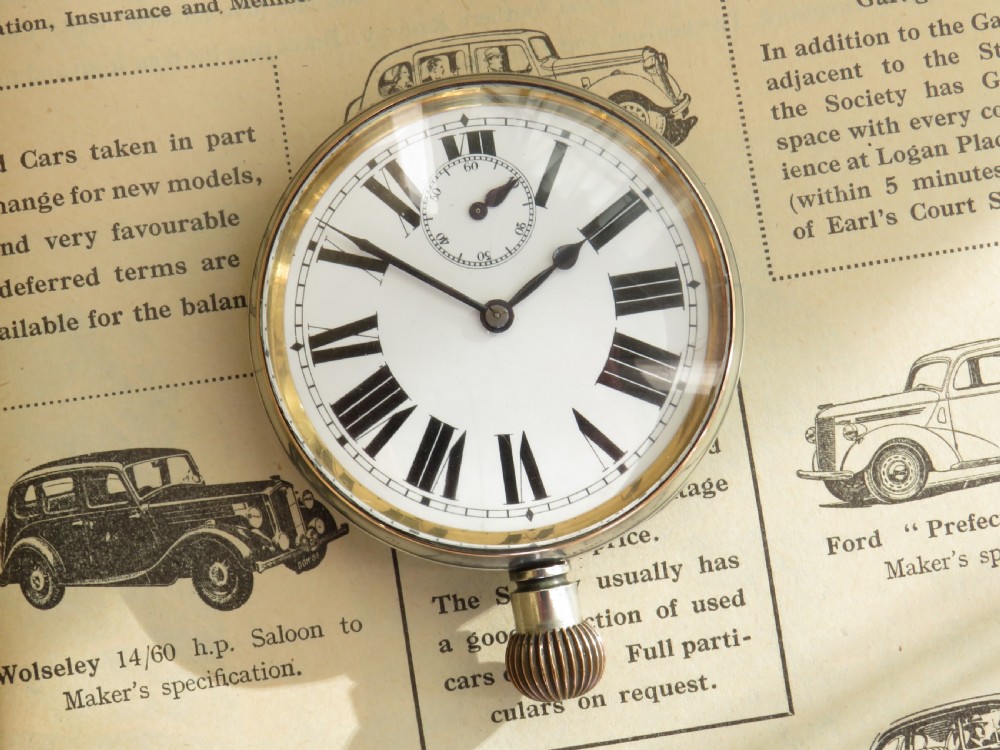 Antique 1910s car dashboard clock View III