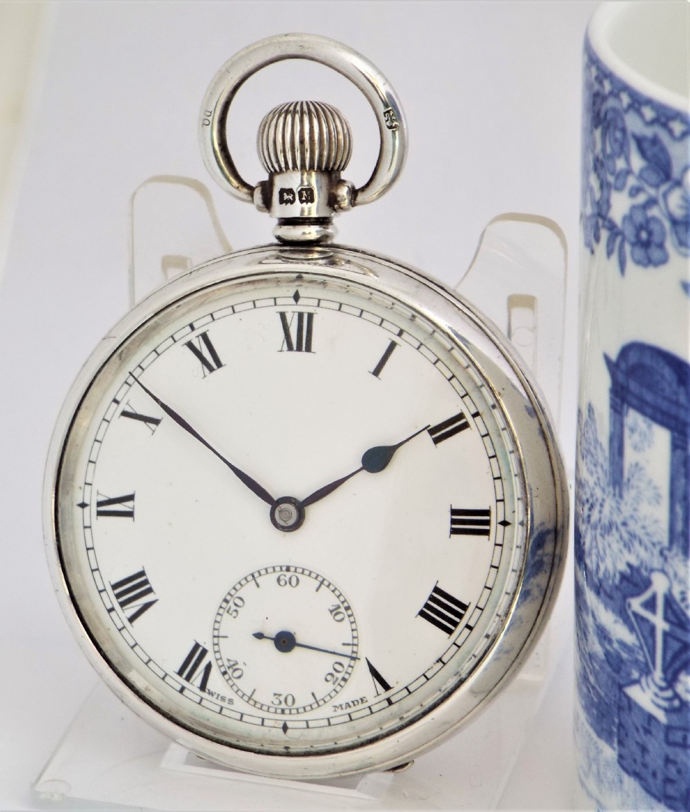 A 1930s Rotherham & Sons silver pocket watch.