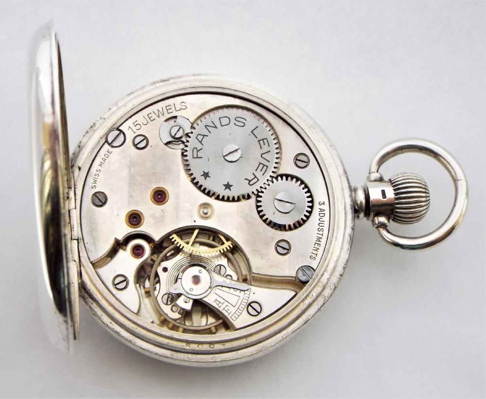 A 1930s Rotherham & Sons silver pocket watch. View V