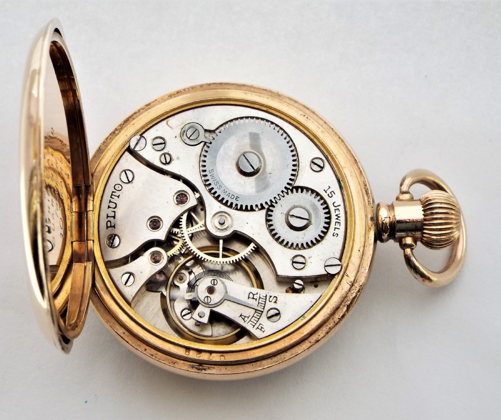 Antique  1920s Pluto stem winding pocket watch. View V