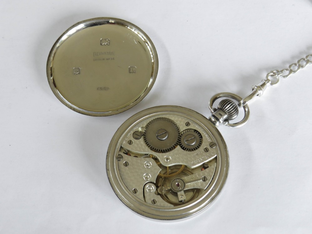 1935 silver pocket watch and chain View IV