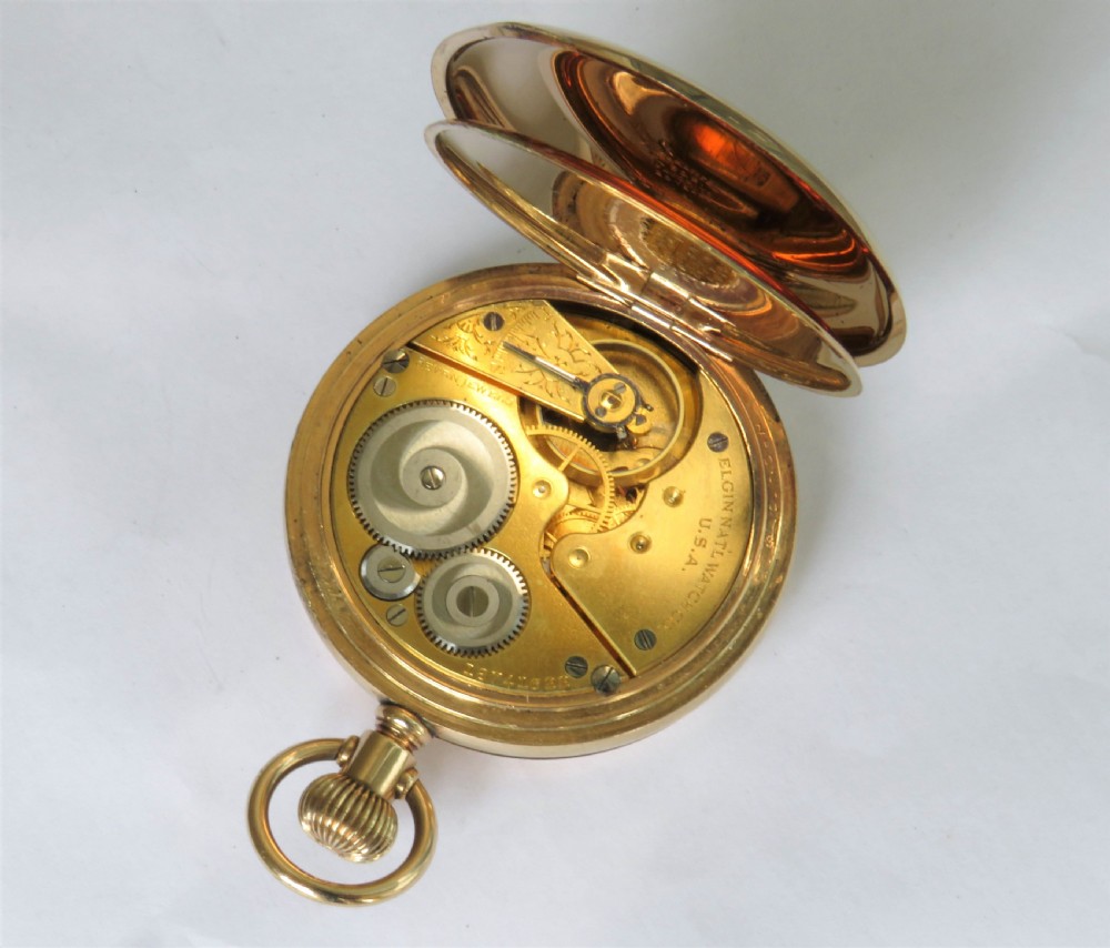 Antique Elgin full hunter pocket watch, 1916 View V