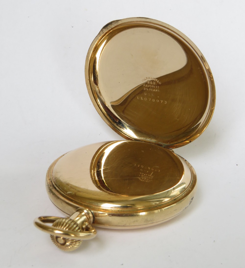 Antique Elgin full hunter pocket watch, 1916 View VI