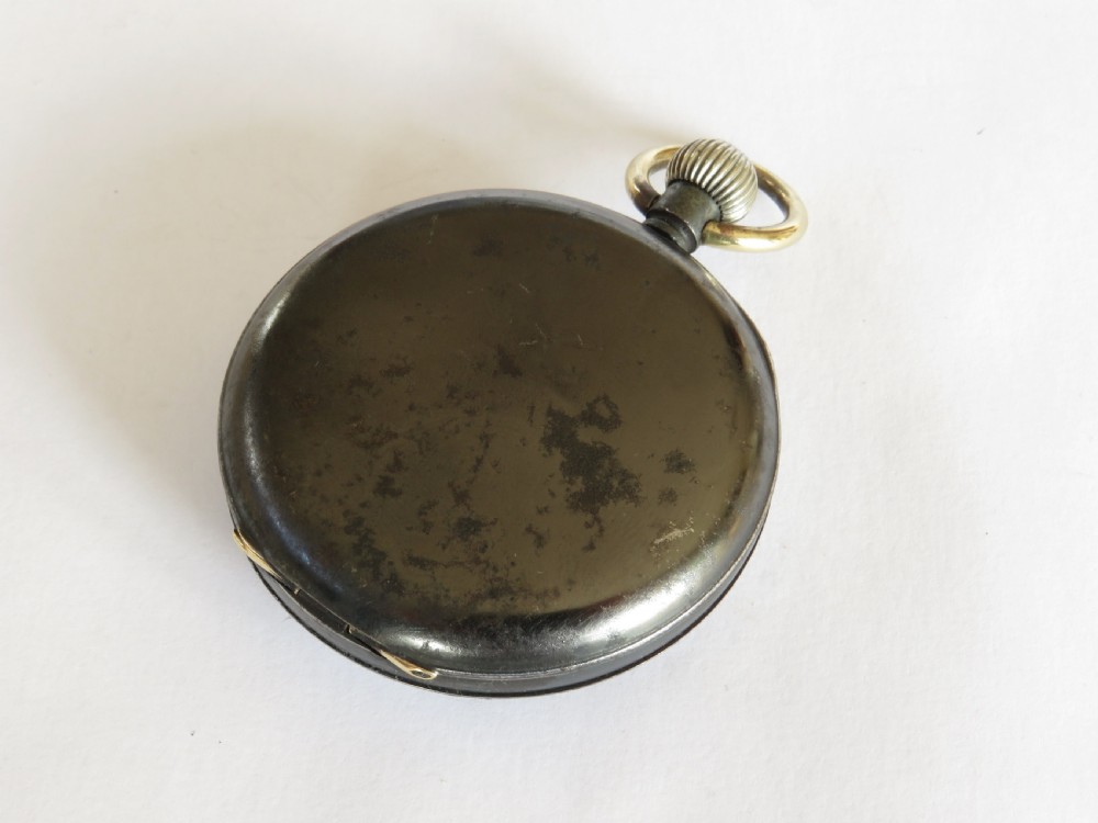 1920s John Elkan gun metal “Colonial” pocket watch View V