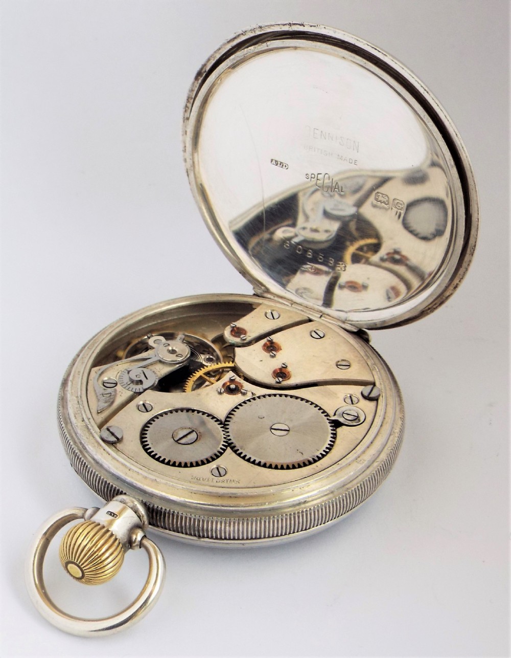 1931 silver Revue pocket watch. View IV