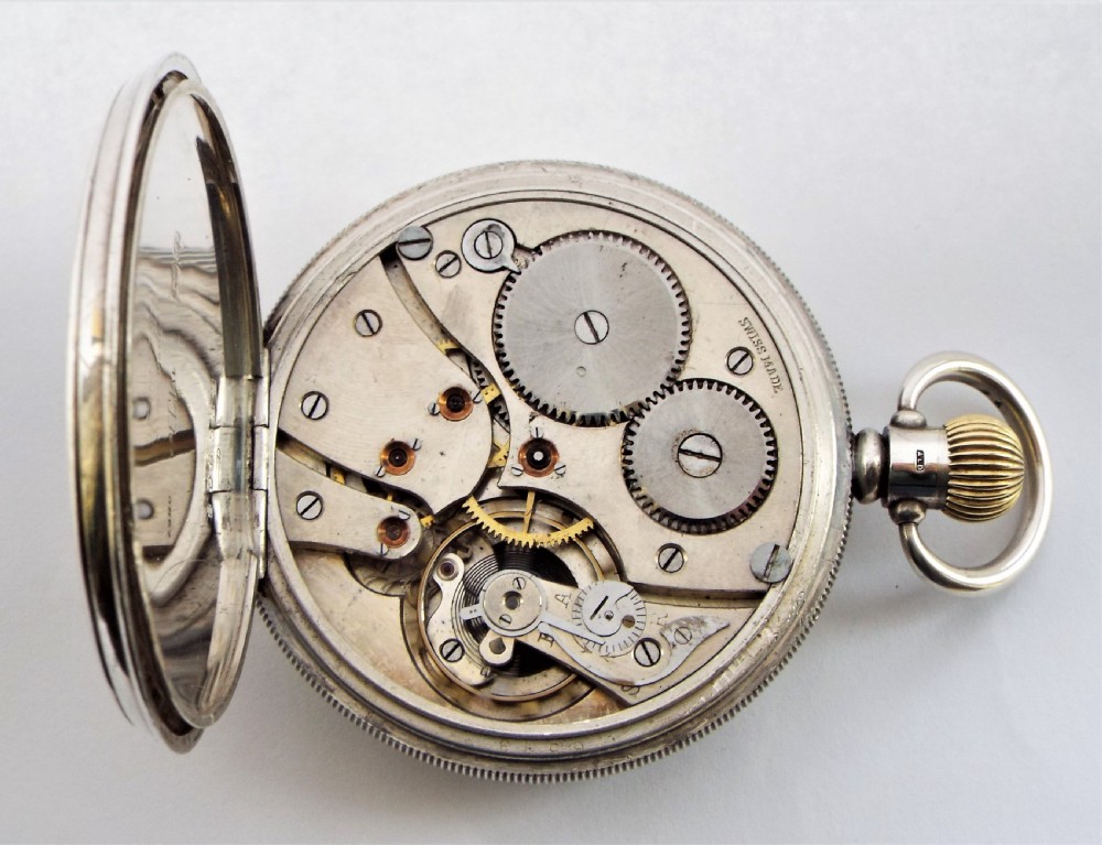 1931 silver Revue pocket watch. View V