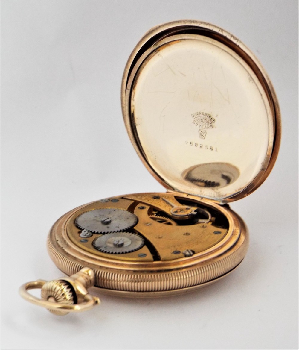 Antique Waltham full hunter pocket watch. View V