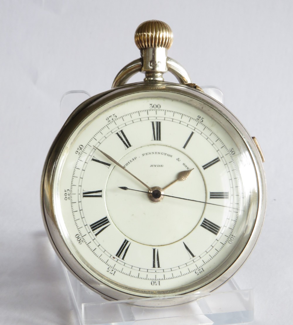 Antique English silver pocket watch, Pennington, Hyde View II