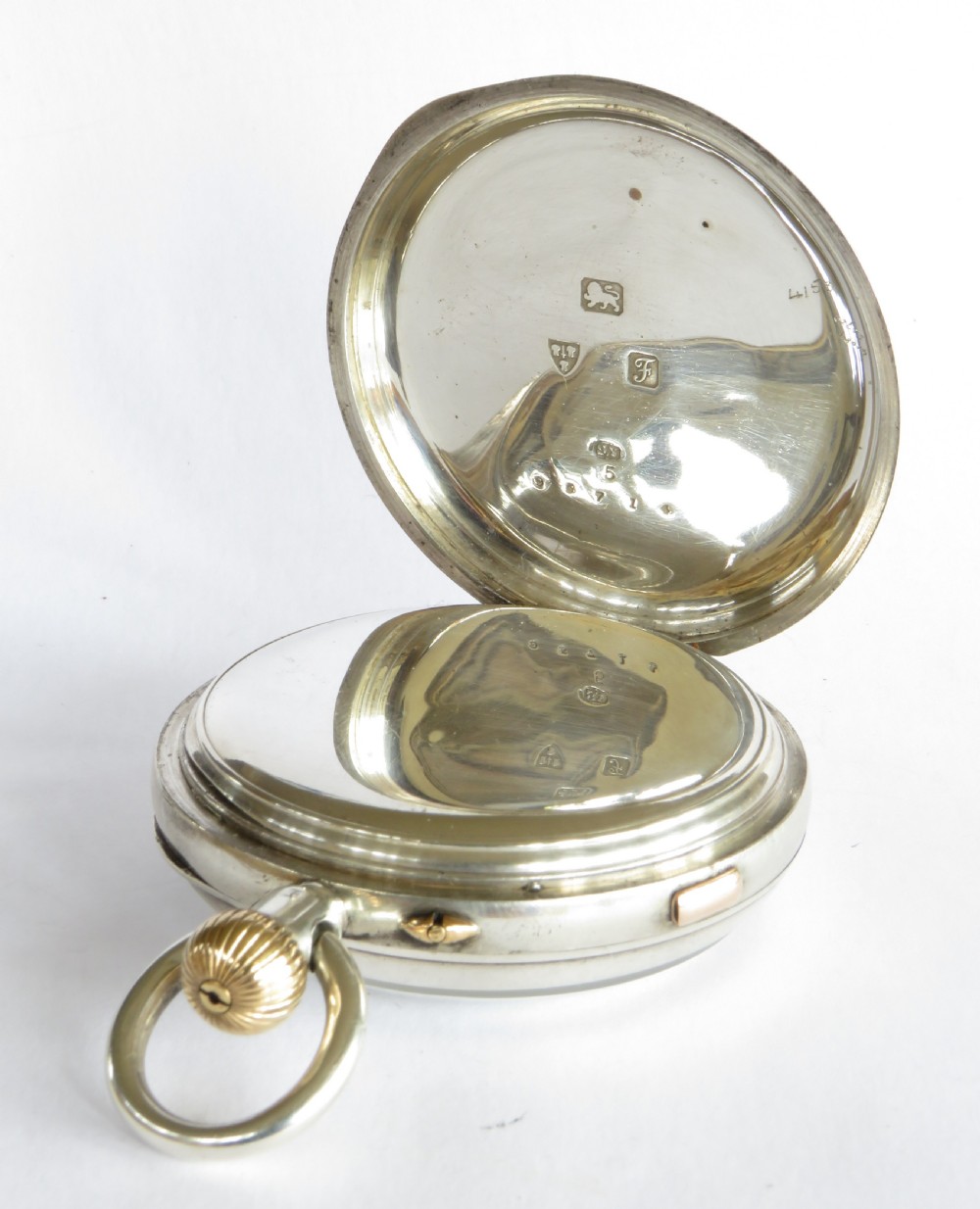 Antique English silver pocket watch, Pennington, Hyde View V