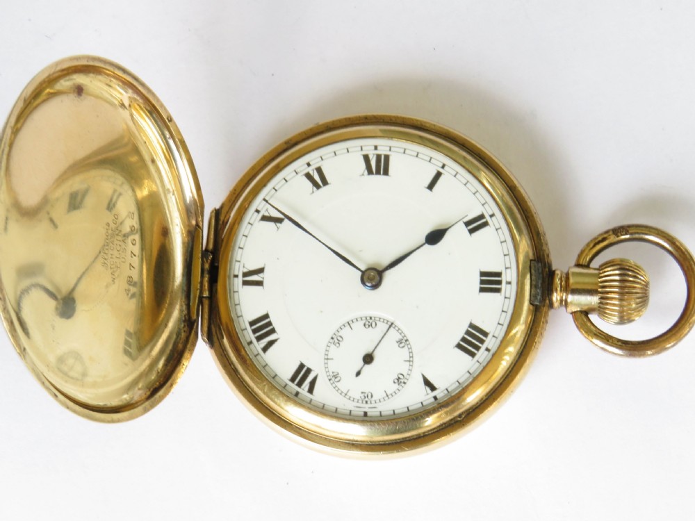 Antique Swiss full hunter pocket watch View II