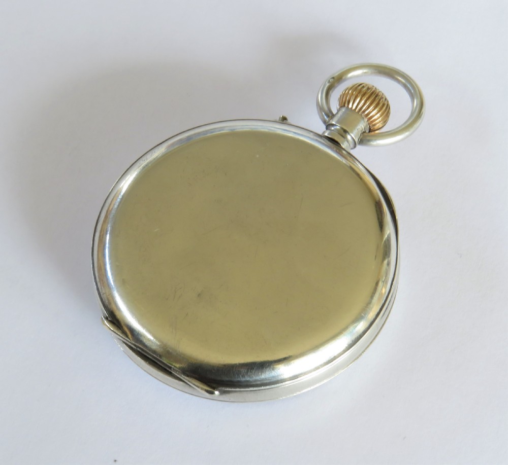 Silver chronograph pocket watch, 1917 View V