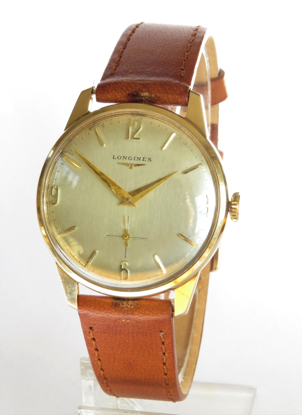Gents 9ct gold Longines wrist watch, 1963