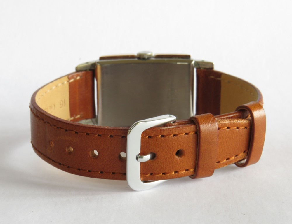 Art Deco stainless steel and rose gold curvex chronometer wrist watch View IV