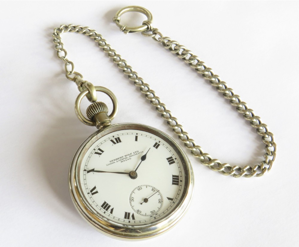 1930s Record pocket watch for Herbert Wolf View II