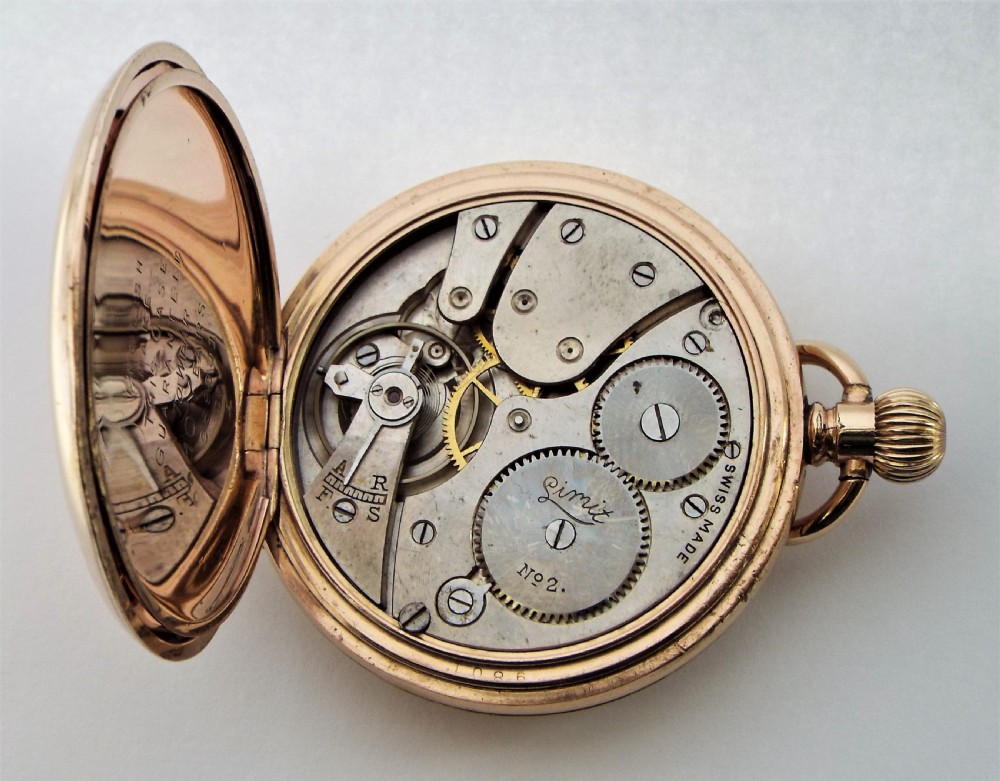 An antique Limit No 2 full hunter pocket watch, circa 1920s. View VII