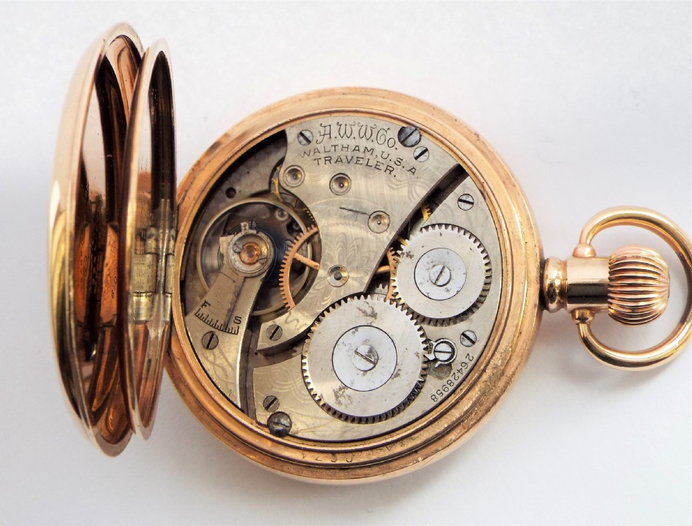 Waltham full hunter pocket watch, 1928. View VI