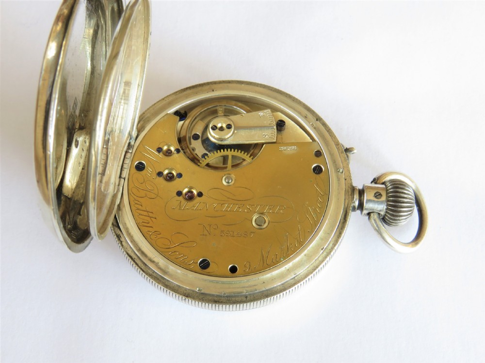 Antique silver pocket watch, Wm Batty, Manchester View III