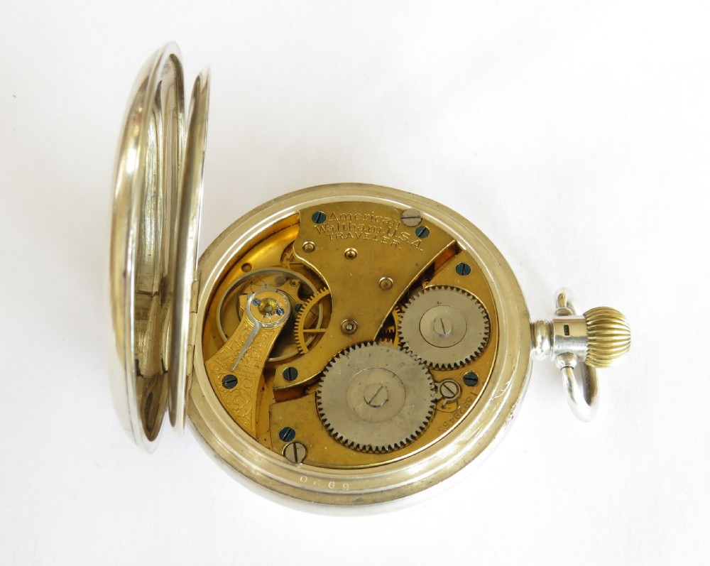 Antique Waltham silver half hunter pocket watch View V