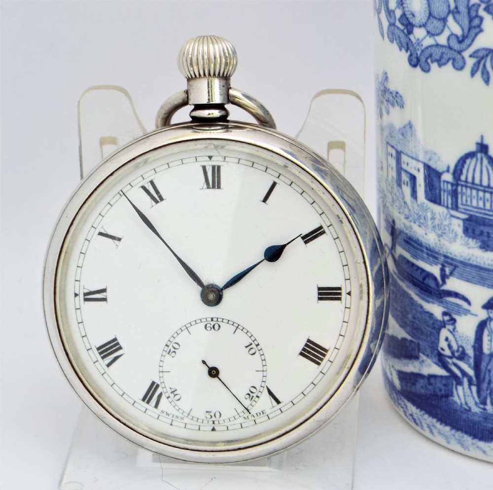 A 1930s silver Selex pocket watch by Dimier Freres & Cie .  
