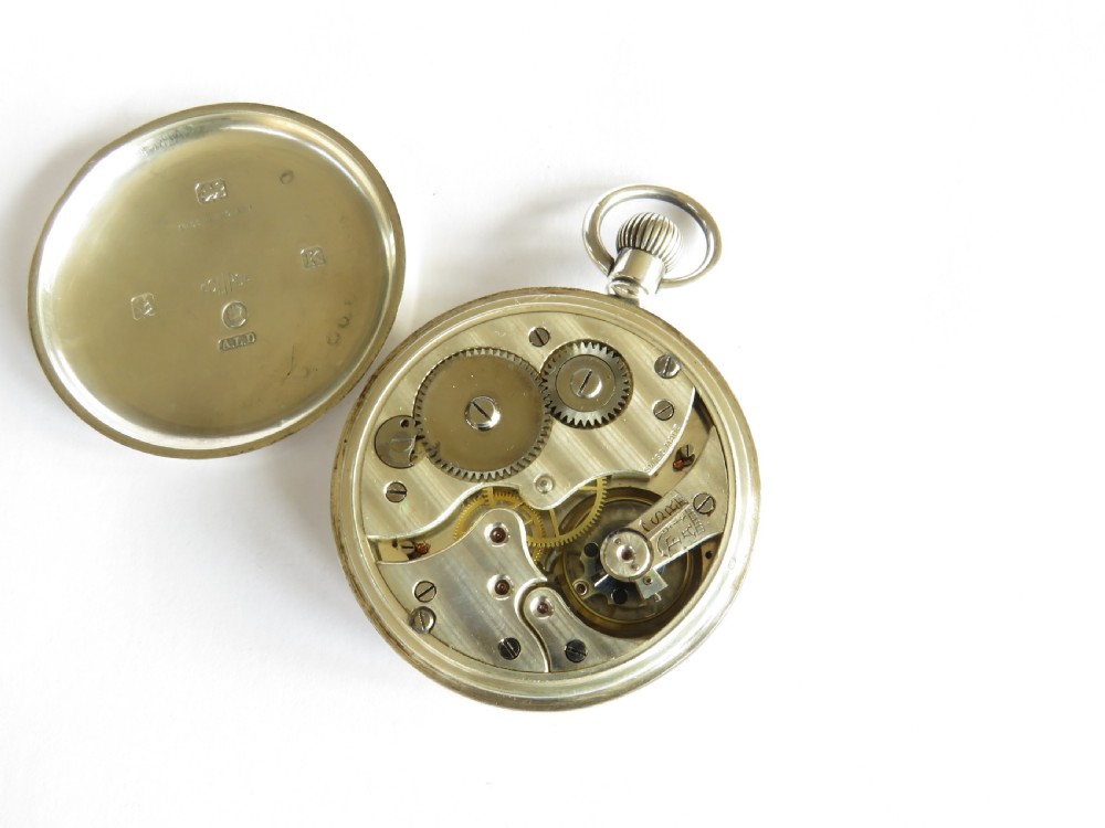 Antique Swiss silver pocket watch and chain View VI
