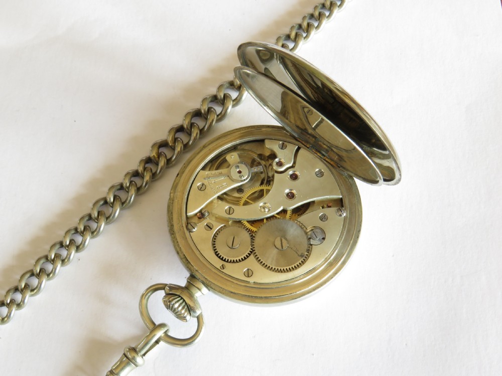 1920s nickel pocket watch and chain View IV