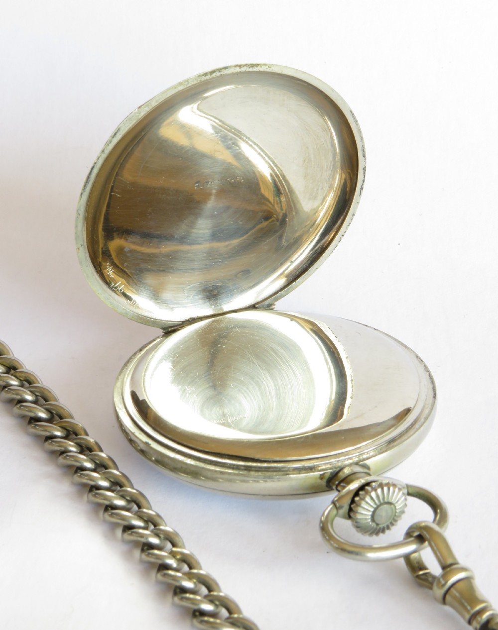 1920s nickel pocket watch and chain View VI