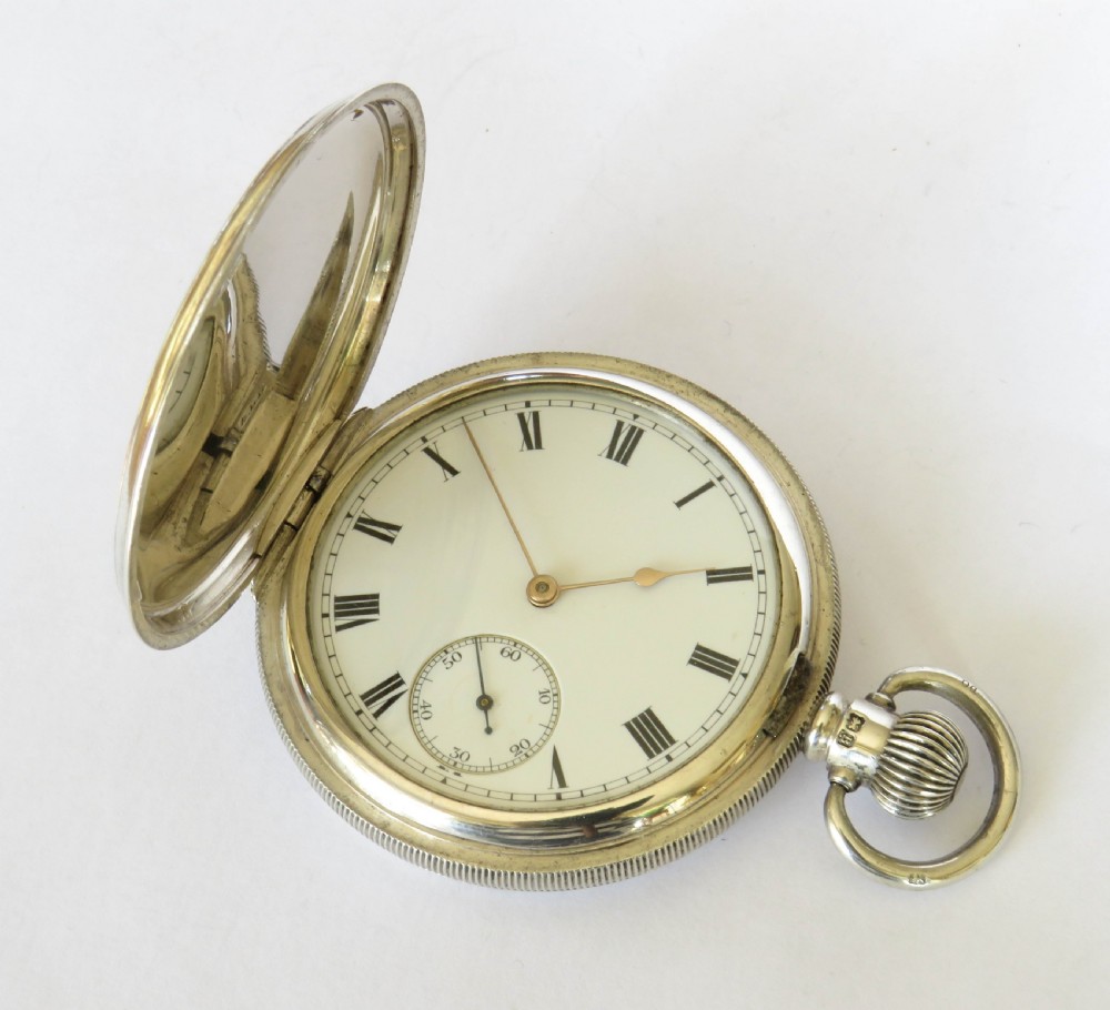 Antique silver Waltham full hunter pocket watch
