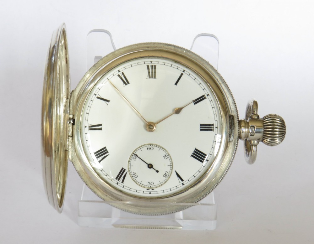 Antique silver Waltham full hunter pocket watch View II