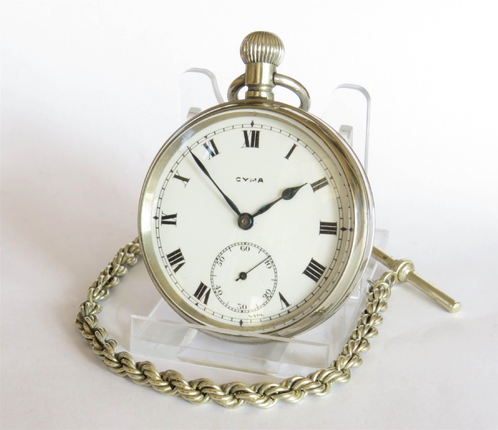 1920s Cyma pocket watch and chain